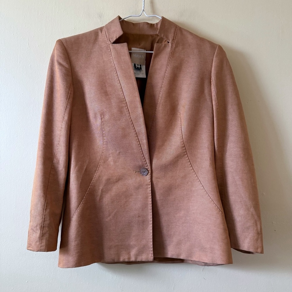 Versus Versace Cotton Blend Blazer Jacket size S 28/42 Shimmery holographic